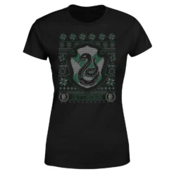 Harry Potter Slytherin Crest Women's Christmas T-Shirt - Black -Christmas Clothes Store 11964211 3344627066294776