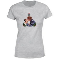 Star Wars Mistletoe Kiss Women's Christmas T-Shirt - Grey -Christmas Clothes Store 11964258 1804627068545901