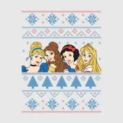 Disney Princess Faces Women's Christmas T-Shirt - Grey -Christmas Clothes Store 11964326 6424627071960168