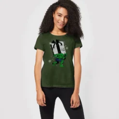 Marvel The Incredible Hulk Christmas Present Women's Christmas T-Shirt - Forest Green -Christmas Clothes Store 11964363 1144627073772777