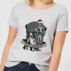 Star Wars Happy Holidays Droids Women's Christmas T-Shirt - Grey