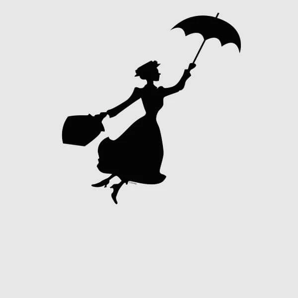 Disney Mary Poppins Flying Silhouette Women's Christmas T-Shirt - Grey 4 Disney Mary Poppins Flying Silhouette Women's Christmas T-Shirt - Grey - Image 2