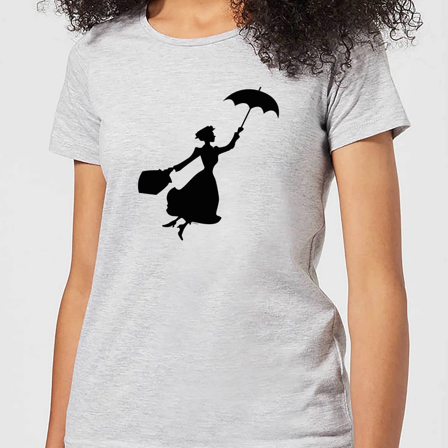 Disney Mary Poppins Flying Silhouette Women's Christmas T-Shirt - Grey 3 Disney Mary Poppins Flying Silhouette Women's Christmas T-Shirt - Grey