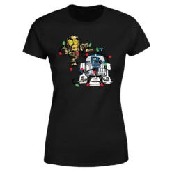 Star Wars Tangled Fairy Lights Droids Women's Christmas T-Shirt - Black 11 Star Wars Tangled Fairy Lights Droids Women's Christmas T-Shirt - Black -Christmas Clothes Store 11964501 2094627083628113