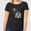 Star Wars Tangled Fairy Lights Droids Women's Christmas T-Shirt - Black -Christmas Clothes Store 11964501 9024627083392031