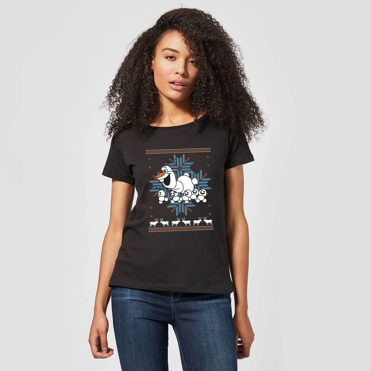 Disney Frozen Olaf And Snowmen Women's Christmas T-Shirt - Black 5 Disney Frozen Olaf And Snowmen Women's Christmas T-Shirt - Black - Image 3