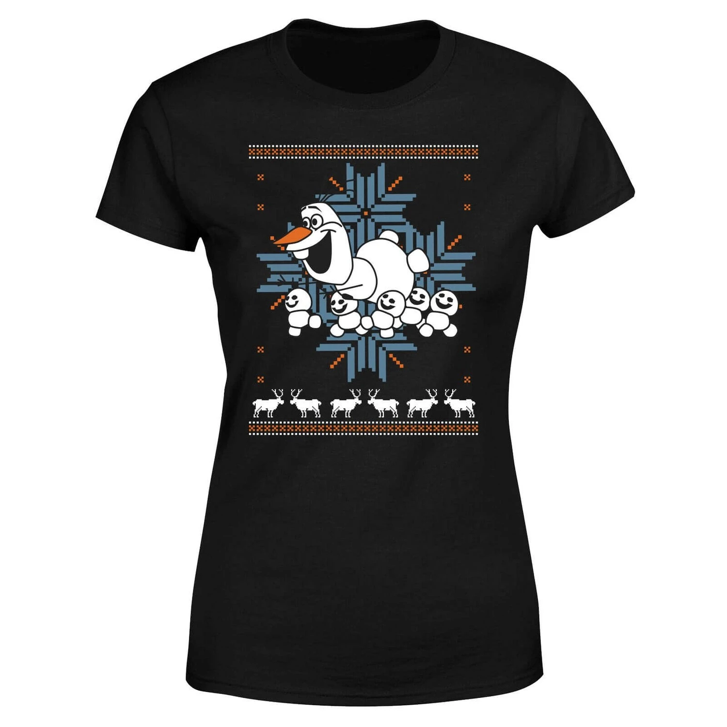 Disney Frozen Olaf And Snowmen Women's Christmas T-Shirt - Black 7 Disney Frozen Olaf And Snowmen Women's Christmas T-Shirt - Black - Image 5