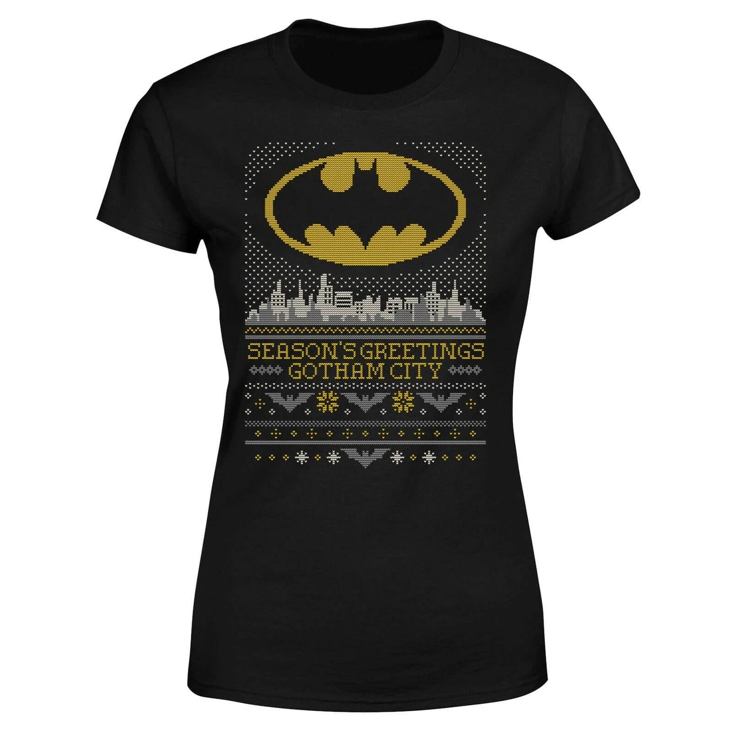 DC COMICS DC Seasons Greetings From Gotham Women's Christmas T-Shirt - Black 7 DC COMICS DC Seasons Greetings From Gotham Women's Christmas T-Shirt - Black - Image 5