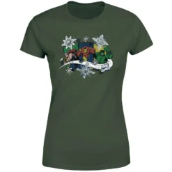 Marvel Thor Iron Man Hulk Snowflake Women's Christmas T-Shirt - Forest Green 11 Marvel Thor Iron Man Hulk Snowflake Women's Christmas T-Shirt - Forest Green -Christmas Clothes Store 11964712 1004627069143216