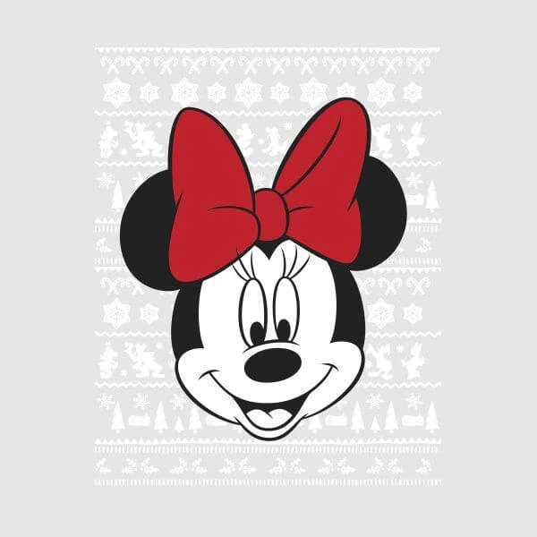 Disney Minnie Face Women's Christmas T-Shirt - Grey 4 Disney Minnie Face Women's Christmas T-Shirt - Grey - Image 2