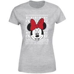 Disney Minnie Face Women's Christmas T-Shirt - Grey 11 Disney Minnie Face Women's Christmas T-Shirt - Grey -Christmas Clothes Store 11964763 8574627072018491
