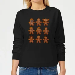 Star Wars Gingerbread Characters Women's Christmas Jumper - Black