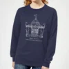 Disney Mary Poppins Carousel Sketch Women's Christmas Jumper - Navy -Christmas Clothes Store 11965338 1674627080813453