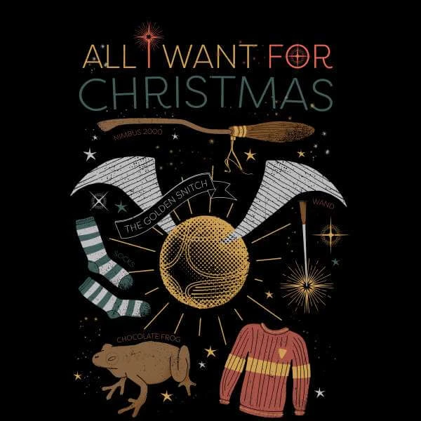 Harry Potter All I Want Women's Christmas Jumper - Black 4 Harry Potter All I Want Women's Christmas Jumper - Black - Image 2