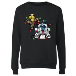 Star Wars Tangled Fairy Lights Droids Women's Christmas Jumper - Black 9 Star Wars Tangled Fairy Lights Droids Women's Christmas Jumper - Black -Christmas Clothes Store 11965379 1124627059428337