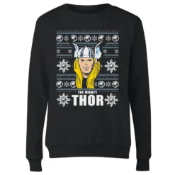 Marvel Thor Face Women's Christmas Jumper - Black 9 Marvel Thor Face Women's Christmas Jumper - Black -Christmas Clothes Store 11965409 1774627060603860