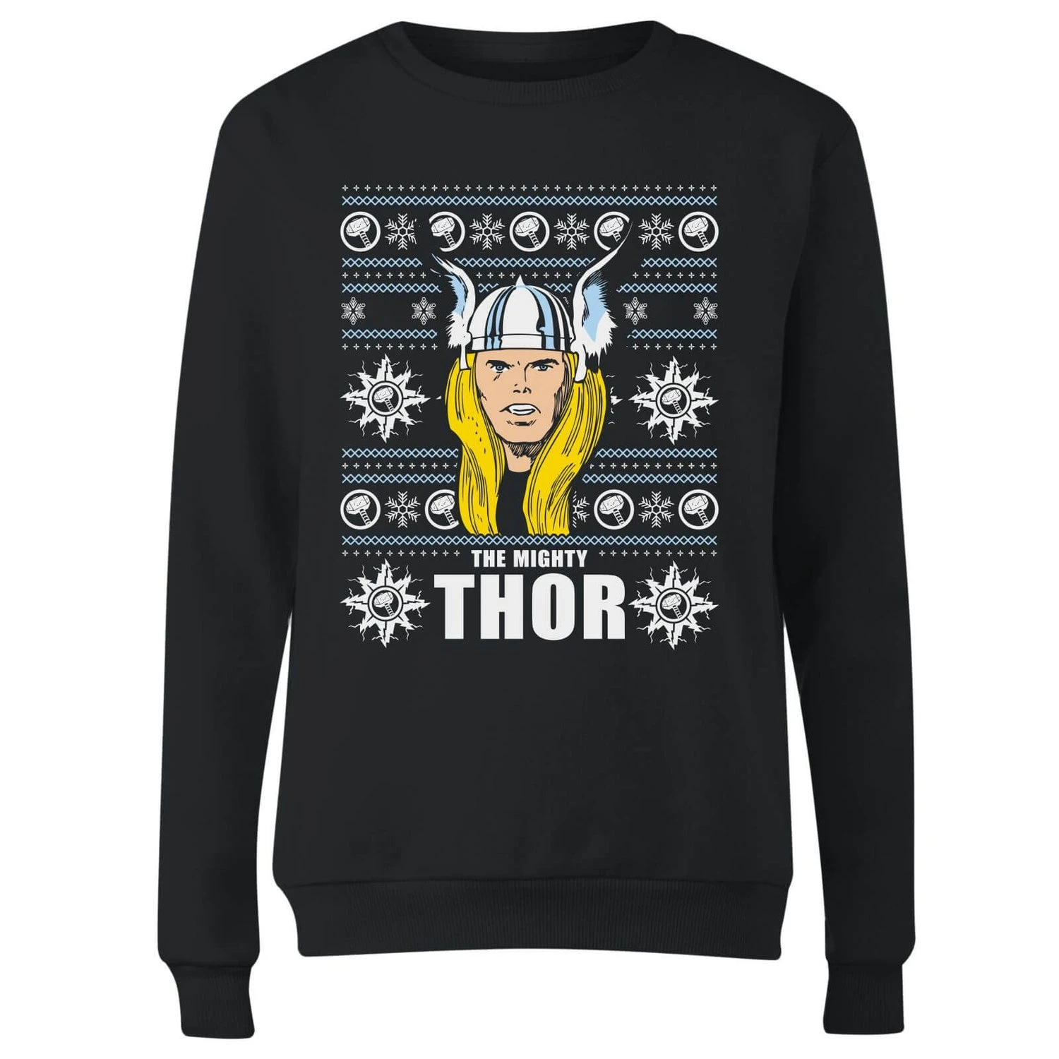 Marvel Thor Face Women's Christmas Jumper - Black 6 Marvel Thor Face Women's Christmas Jumper - Black - Image 4