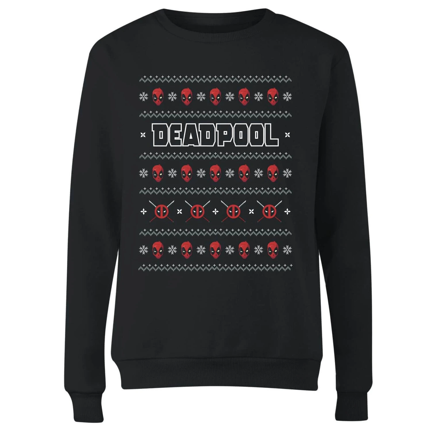 Marvel Deadpool Women's Christmas Jumper - Black 6 Marvel Deadpool Women's Christmas Jumper - Black - Image 4
