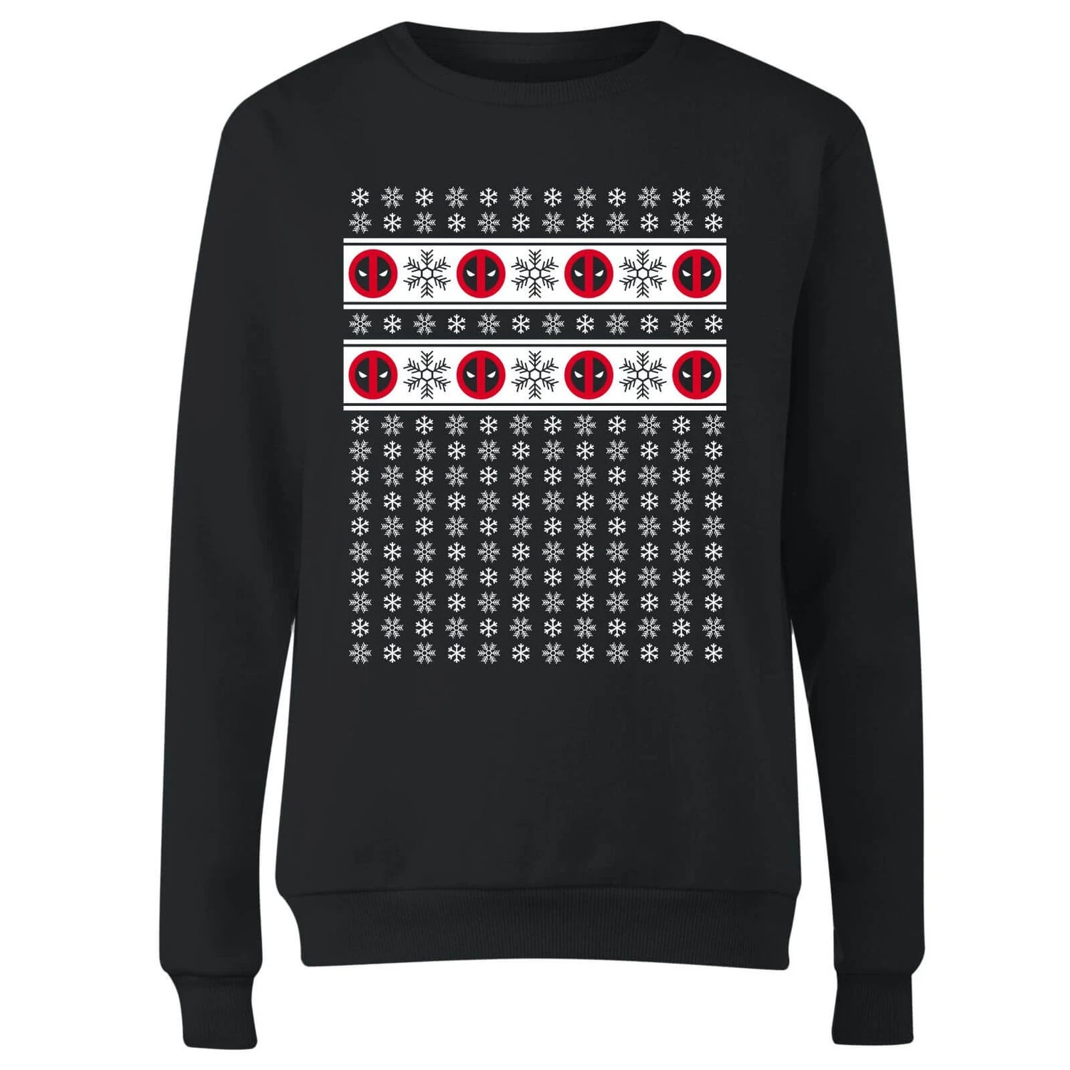 Marvel Deadpool Snowflakes Women's Christmas Jumper - Black 6 Marvel Deadpool Snowflakes Women's Christmas Jumper - Black - Image 4