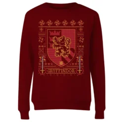 Harry Potter Gryffindor Crest Women's Christmas Jumper - Burgundy 9 Harry Potter Gryffindor Crest Women's Christmas Jumper - Burgundy -Christmas Clothes Store 11965628 1134627070208972