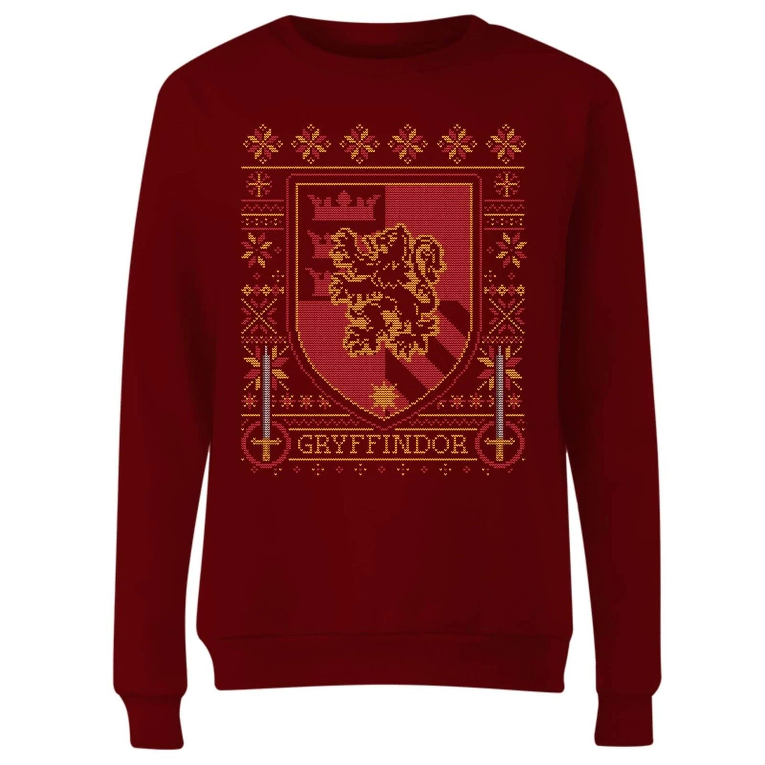Harry Potter Gryffindor Crest Women's Christmas Jumper - Burgundy 6 Harry Potter Gryffindor Crest Women's Christmas Jumper - Burgundy - Image 4