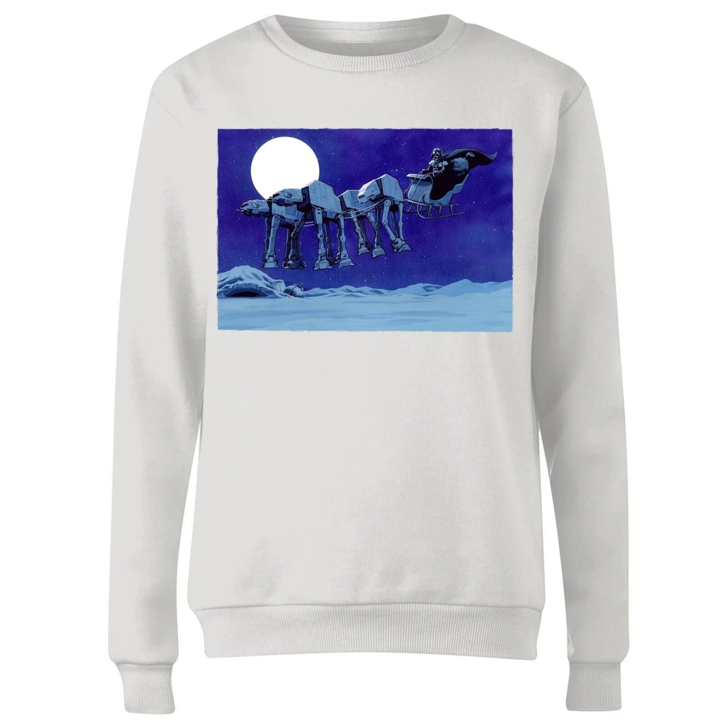 Star Wars AT-AT Darth Vader Sleigh Women's Christmas Jumper - White 6 Star Wars AT-AT Darth Vader Sleigh Women's Christmas Jumper - White - Image 4