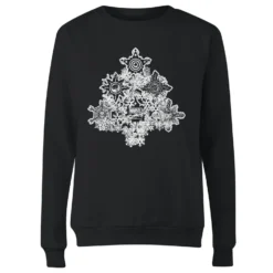 Marvel Shields Snowflakes Women's Christmas Jumper - Black -Christmas Clothes Store 11966033 1924627060964910