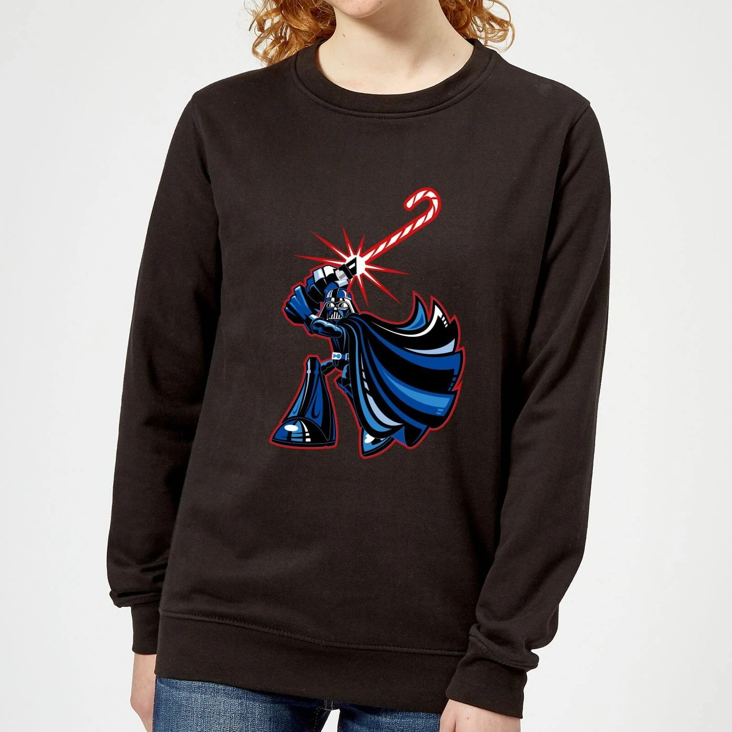Star Wars Candy Cane Darth Vader Women's Christmas Jumper - Black 3 Star Wars Candy Cane Darth Vader Women's Christmas Jumper - Black
