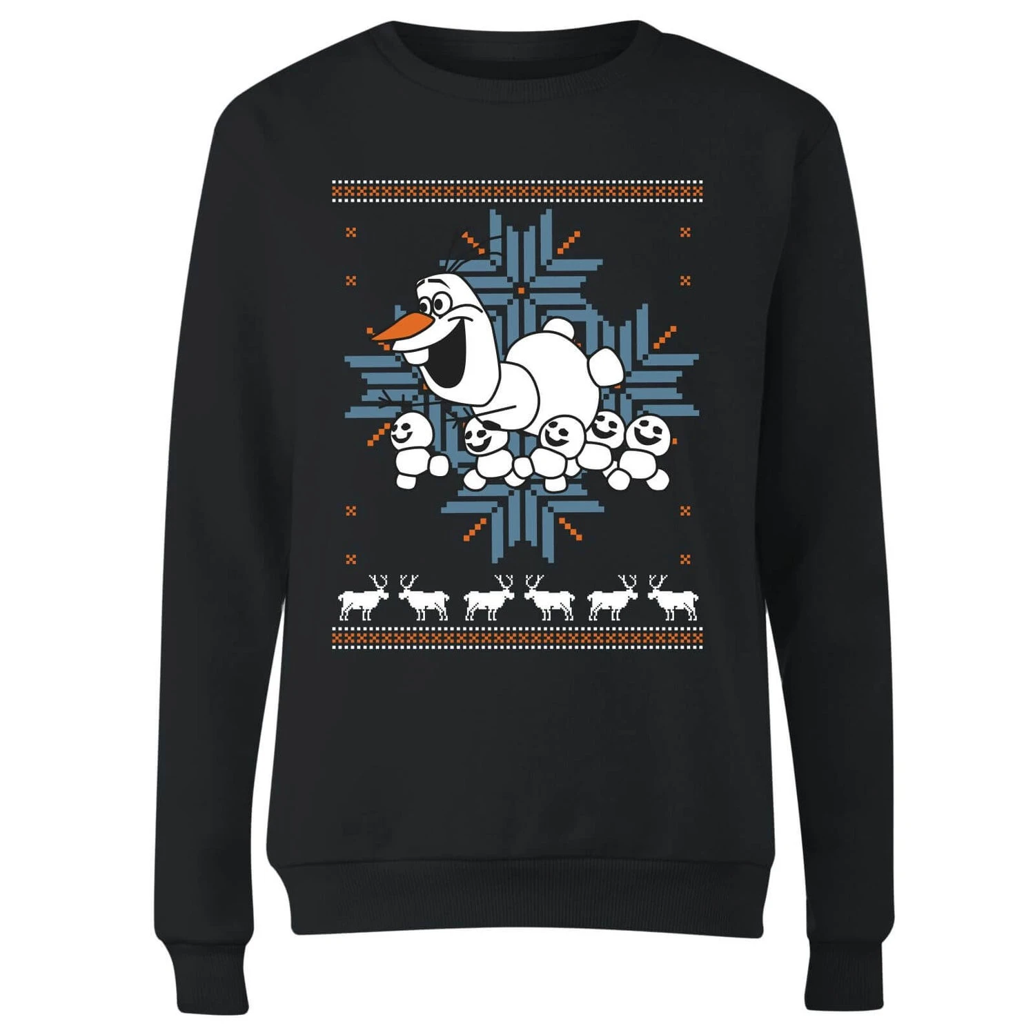 Disney Frozen Olaf And Snowmen Women's Christmas Sweatshirt - Black 3 Disney Frozen Olaf And Snowmen Women's Christmas Sweatshirt - Black