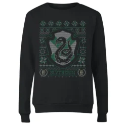 Harry Potter Slytherin Crest Women's Christmas Jumper - Black -Christmas Clothes Store 11966230 8074627067453739