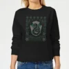 Harry Potter Slytherin Crest Women's Christmas Jumper - Black