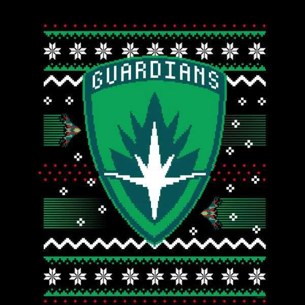 Marvel Guardians Of The Galaxy Badge Pattern Christmas Women's Christmas Jumper - Black 4 Marvel Guardians Of The Galaxy Badge Pattern Christmas Women's Christmas Jumper - Black - Image 2