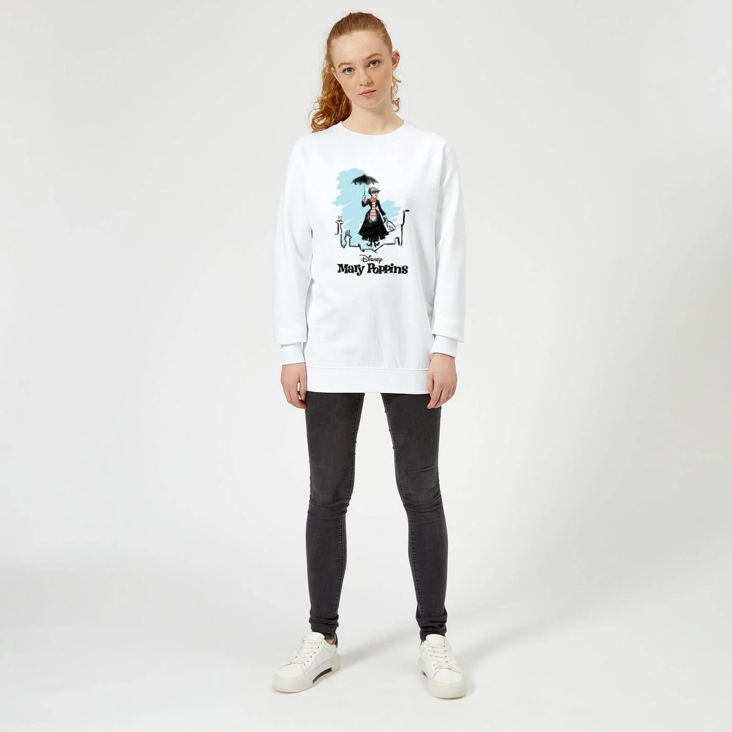 Disney Mary Poppins Rooftop Landing Women's Christmas Jumper - White 5 Disney Mary Poppins Rooftop Landing Women's Christmas Jumper - White - Image 3