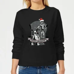Star Wars Happy Holidays Droids Women's Christmas Jumper - Black
