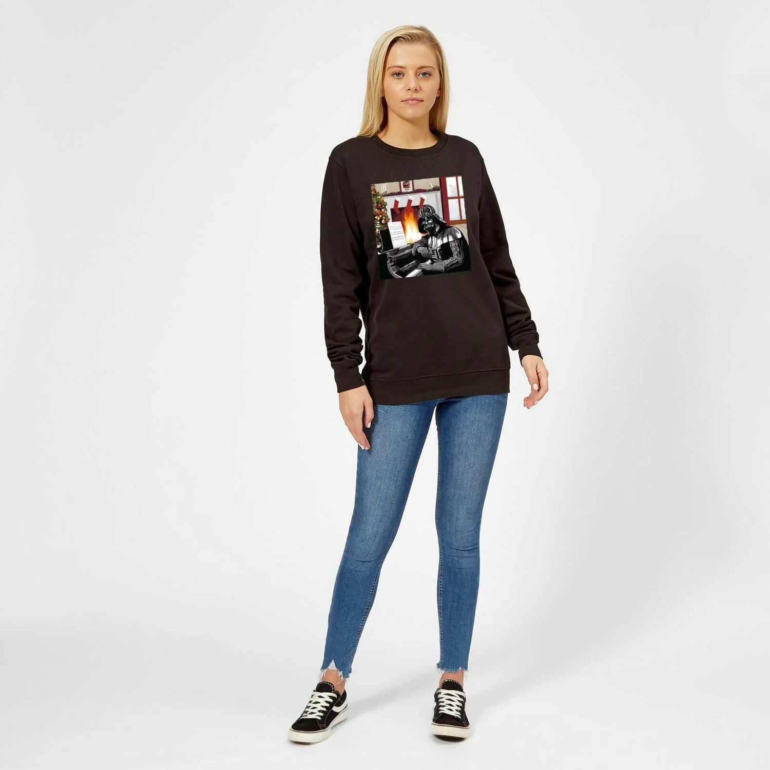 Star Wars Darth Vader Piano Player Women's Christmas Jumper - Black 5 Star Wars Darth Vader Piano Player Women's Christmas Jumper - Black - Image 3