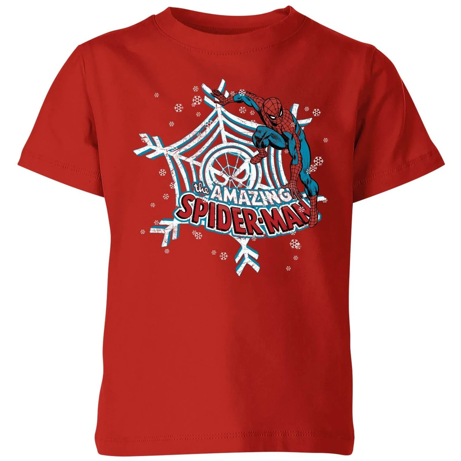 Marvel Spider-Man Kids' Christmas T-Shirt - Red 3 Marvel Spider-Man Kids' Christmas T-Shirt - Red