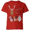 Disney Frozen Olaf And Sven Kids' Christmas T-Shirt - Red -Christmas Clothes Store 11966669 1144627107938613