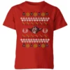 Star Wars Yoda Knit Kids' Christmas T-Shirt - Red