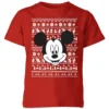 Disney Mickey Face Kids' Christmas T-Shirt - Red -Christmas Clothes Store 11966909 1134627111624011