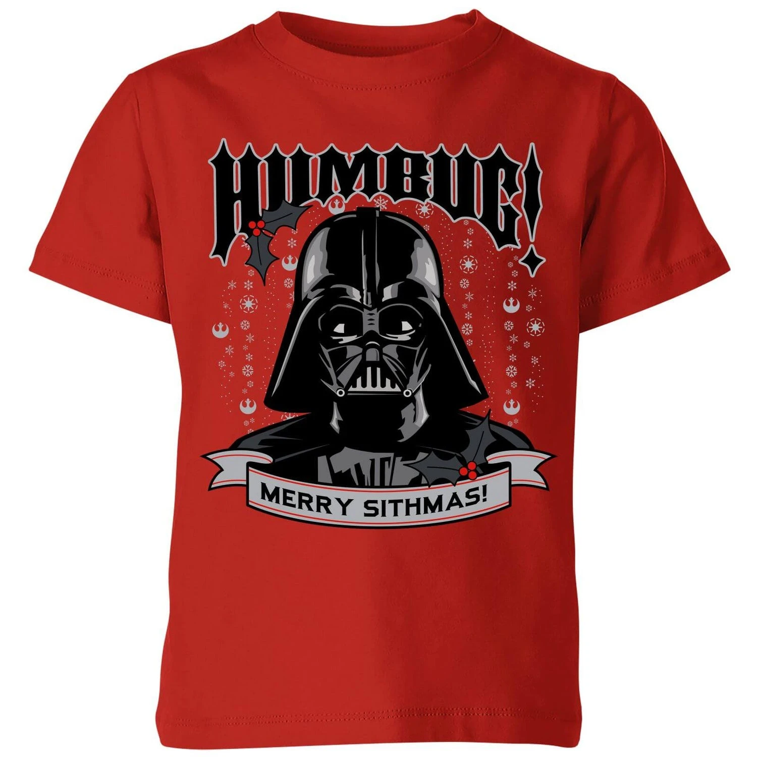 Star Wars Darth Vader Humbug Kids' Christmas T-Shirt - Red 3 Star Wars Darth Vader Humbug Kids' Christmas T-Shirt - Red
