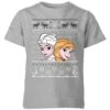 Disney Frozen Elsa And Anna Kids' Christmas T-Shirt - Grey