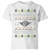 Star Wars Yoda Knit Kids' Christmas T-Shirt - White 2 Star Wars Yoda Knit Kids' Christmas T-Shirt - White -Christmas Clothes Store 11967065 1434627113634389