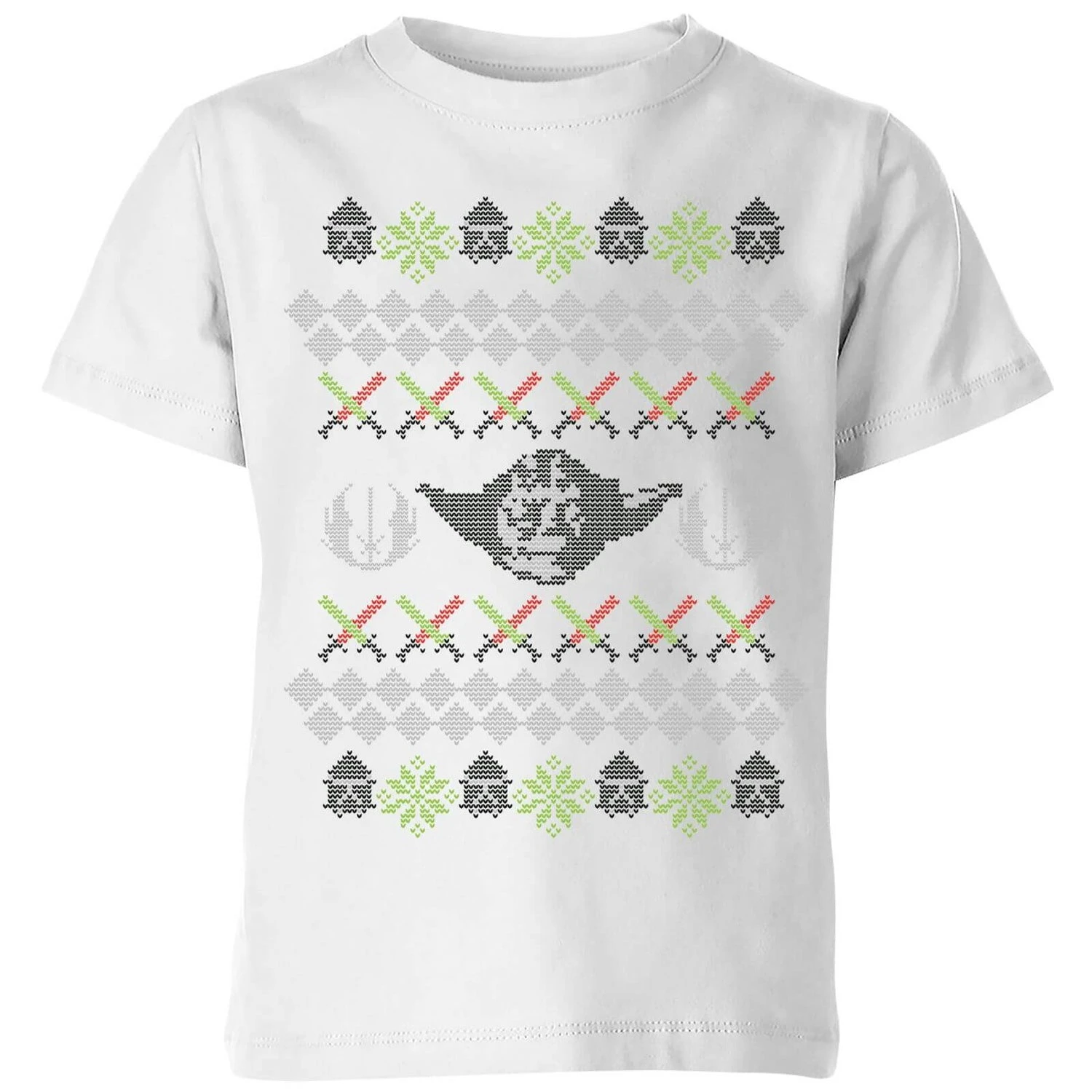 Star Wars Yoda Knit Kids' Christmas T-Shirt - White 3 Star Wars Yoda Knit Kids' Christmas T-Shirt - White