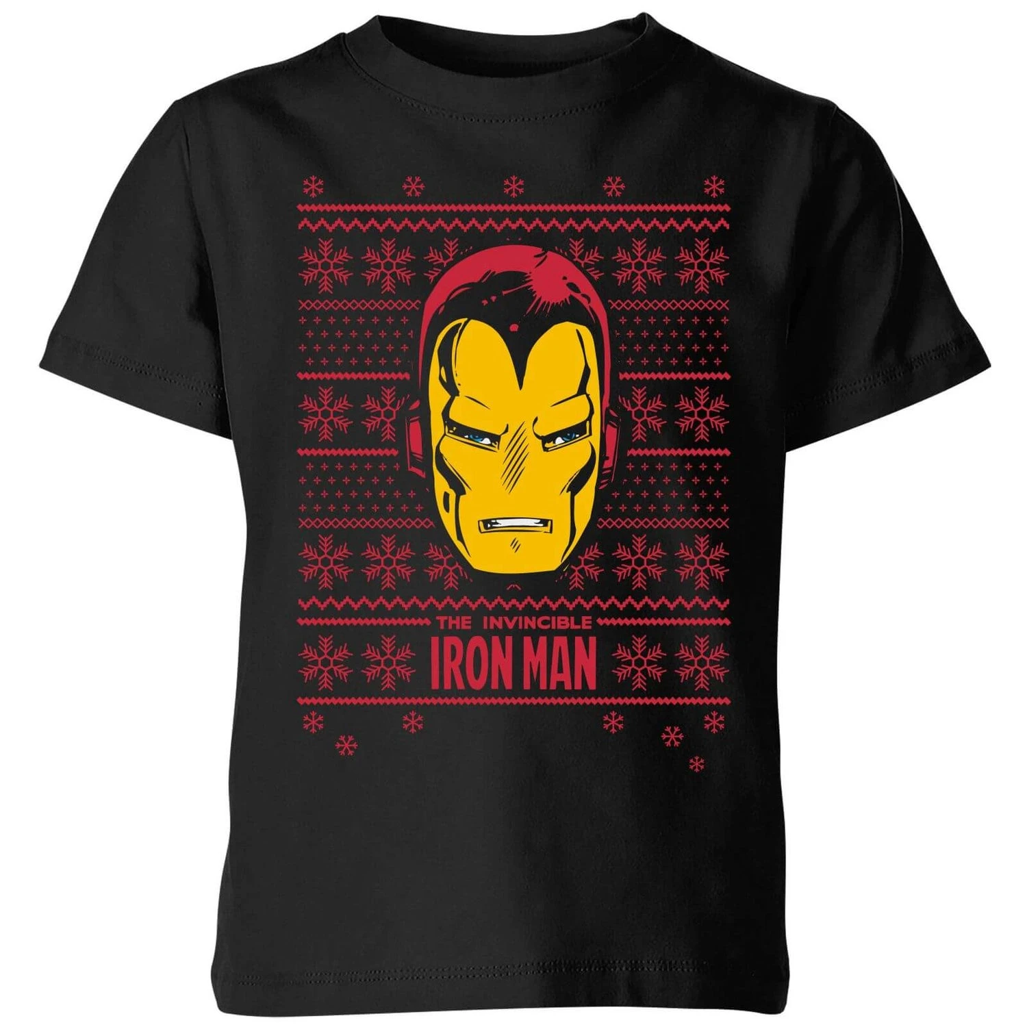 Marvel Iron Man Face Kids' Christmas T-Shirt - Black 3 Marvel Iron Man Face Kids' Christmas T-Shirt - Black