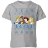 Disney Princess Faces Kids' Christmas T-Shirt - Grey -Christmas Clothes Store 11967437 1084627105710654