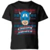 Marvel Captain America Face Kids' Christmas T-Shirt - Black -Christmas Clothes Store 11967455 8814627106089287