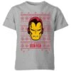 Marvel Iron Man Face Kids' Christmas T-Shirt - Grey -Christmas Clothes Store 11967473 1564627106305200