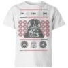 Star Wars Darth Vader Face Knit Kids' Christmas T-Shirt - White -Christmas Clothes Store 11967599 1614627107843963