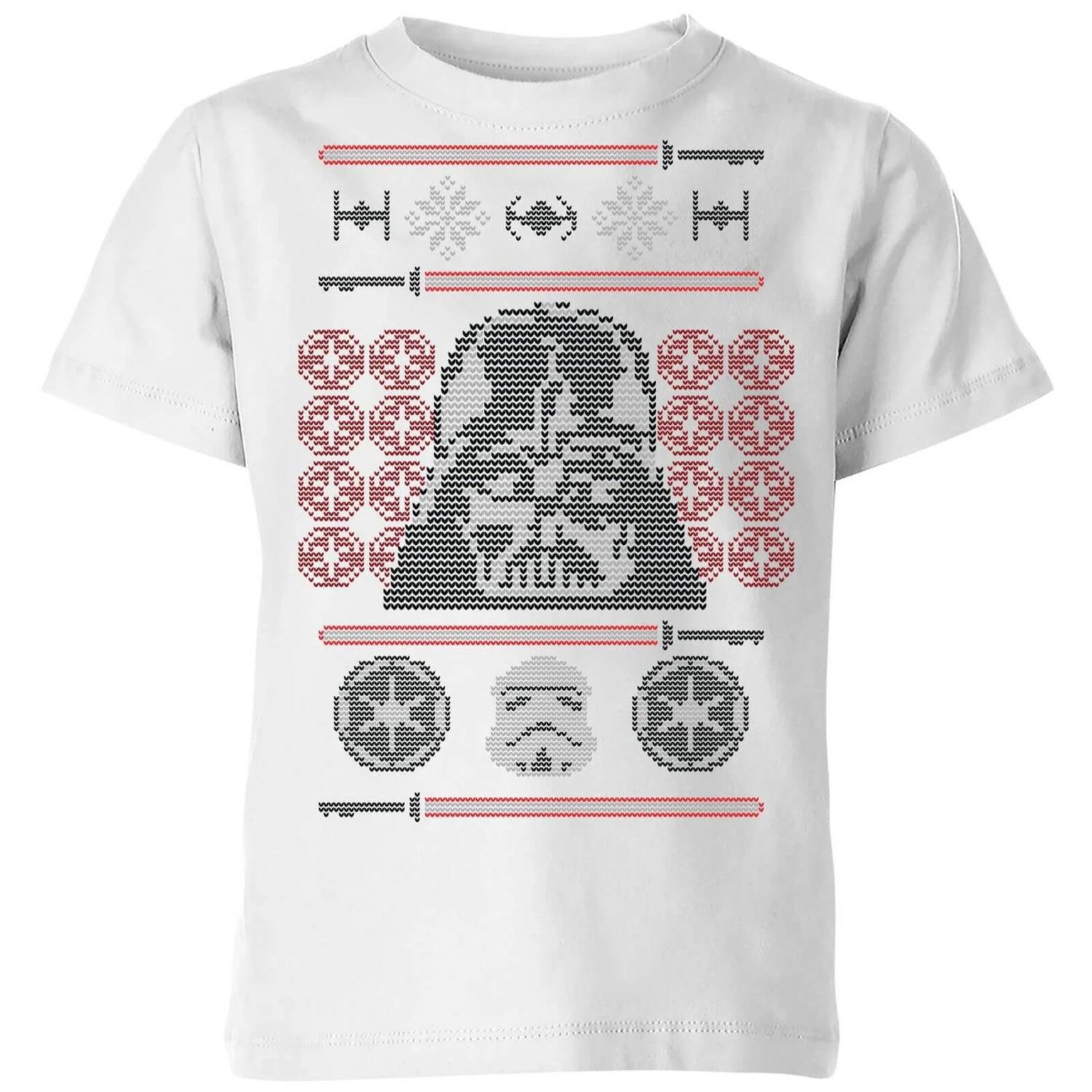 Star Wars Darth Vader Face Knit Kids' Christmas T-Shirt - White 3 Star Wars Darth Vader Face Knit Kids' Christmas T-Shirt - White