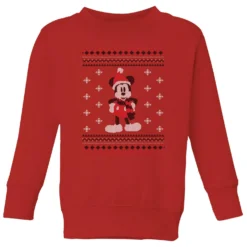 Disney Mickey Scarf Kids' Christmas Jumper - Red